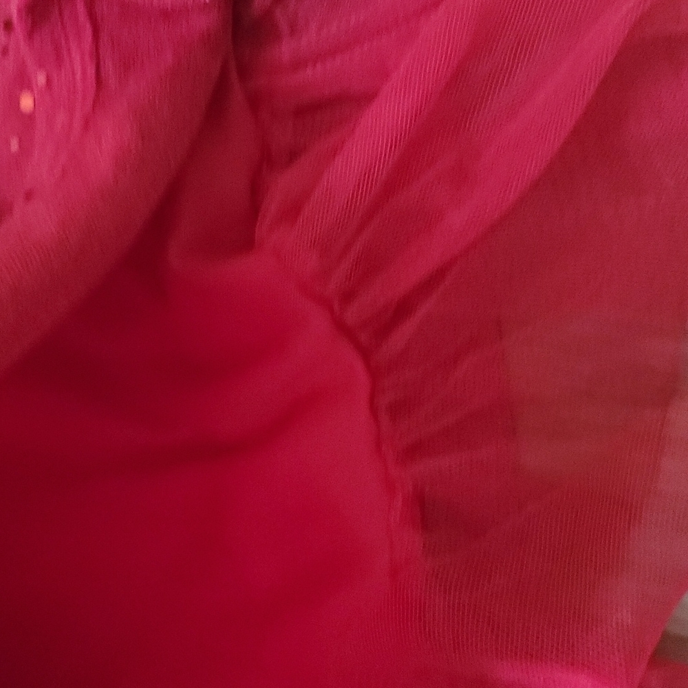 Dress New Holiday S 5T Red 3/4 sleeve red Sparkle w/ 3 button tie back. Holiday - Picture 6 of 10